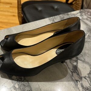 Cole Haan Elegant Black Peep-Toe Heels
